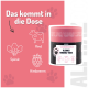 Logo von ALPHAZOO mit einer pinken Herzgrafik, begleitet von Text auf Deutsch über ihre mit Liebe in Dortmund, Deutschland, hergestellten Haustierprodukte.