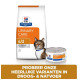 Hill's Prescription Diet Urinary Care s/d kattenvoer zak met een kattenafbeelding, met een blikje ernaast en tekst die droge en natte voedselopties promoot.
