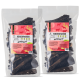 Zwei transparente Beutel mit Hundeleckerlis, die mit "Rinderpansen" beschriftet sind, in einem pink-weißen Design, das hochwertige Rindfleischsnacks präsentiert.