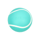 Een turquoise honden speelgoedbal met een gestructureerd oppervlak en witte strepen, met de reliëftekst "PLAYOLOGY™."