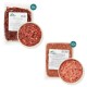 Rohfutterpackungen für Haustiere mit den Aufdrucken Geflügelinnereien-Mix und Truthahnfleisch, jeweils mit einer Schüssel Hackfleisch, Mengen 8x und 10x.