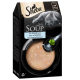 Sheba Suppe mit Weißfisch, mit einer Schüssel cremiger Suppe mit Fischstücken und Gemüse, verpackt in einer schwarzen Box.