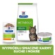 Karma weterynaryjna Hill's Prescription Diet Metabolic dla kotów: torba z suchą karmą, puszka, saszetka i kot rasy tabby. Tekst: "SPRÓBUJ PYSZNEJ SUCHEJ I MOKREJ KARMY."