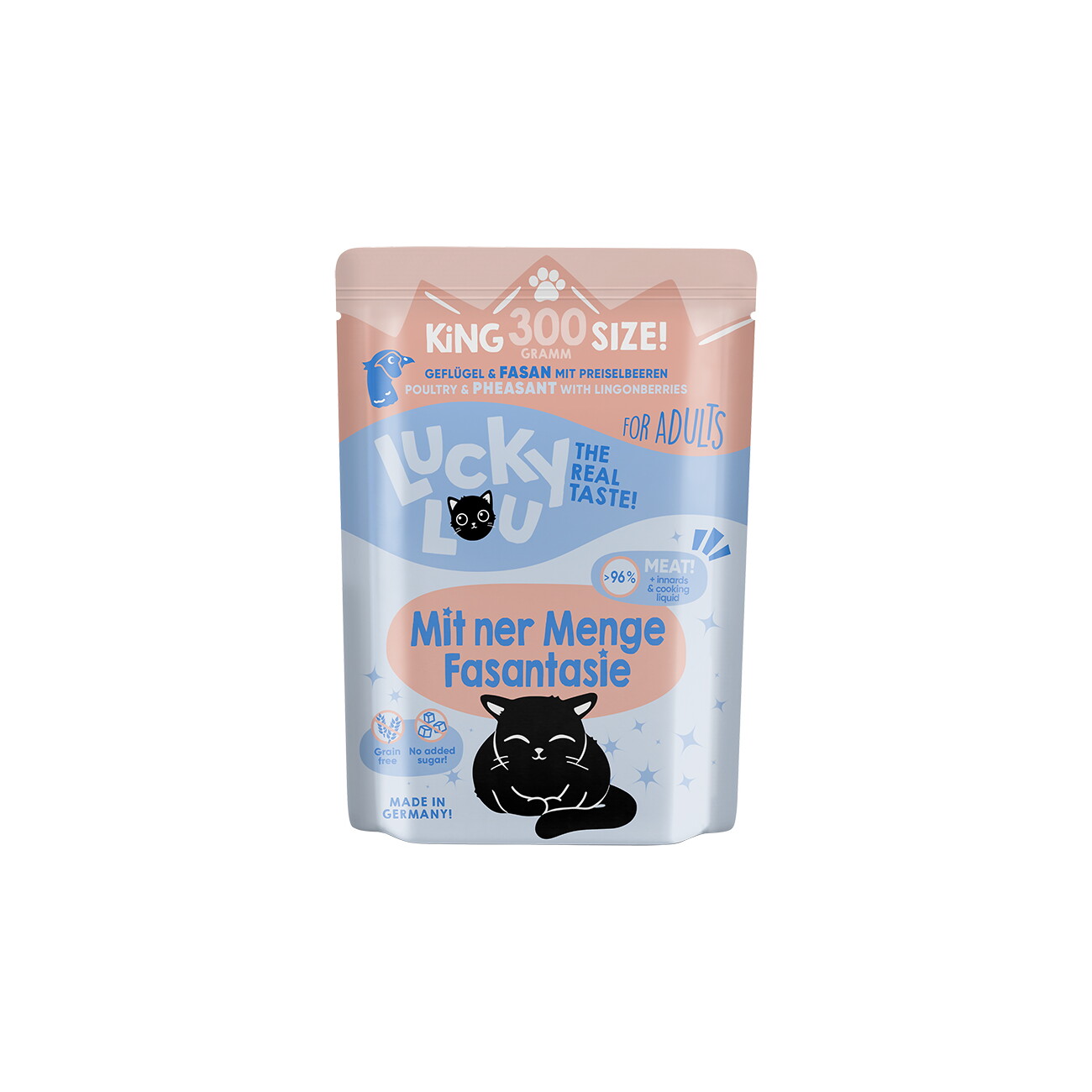 Lucky Lou Nassfutter Katze Adult Geflügel und Fasan 6x300 g