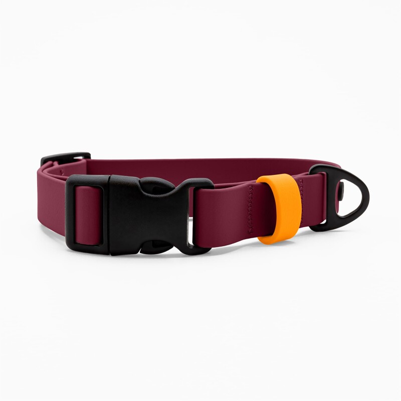 THE DOG IDEA Biothane Halsband Bordeaux Klickverschluss M