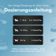 Dosierungsanleitung für Hunde nach Gewicht: 1-15 kg: 0,5-1 Beutel/Tag, 15-25 kg: 1-2 Beutel/Tag, über 25 kg: 2+ Beutel/Tag.