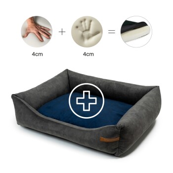 Otto Orthopädisches Hundebett Grau S-XL dunkelblau L
