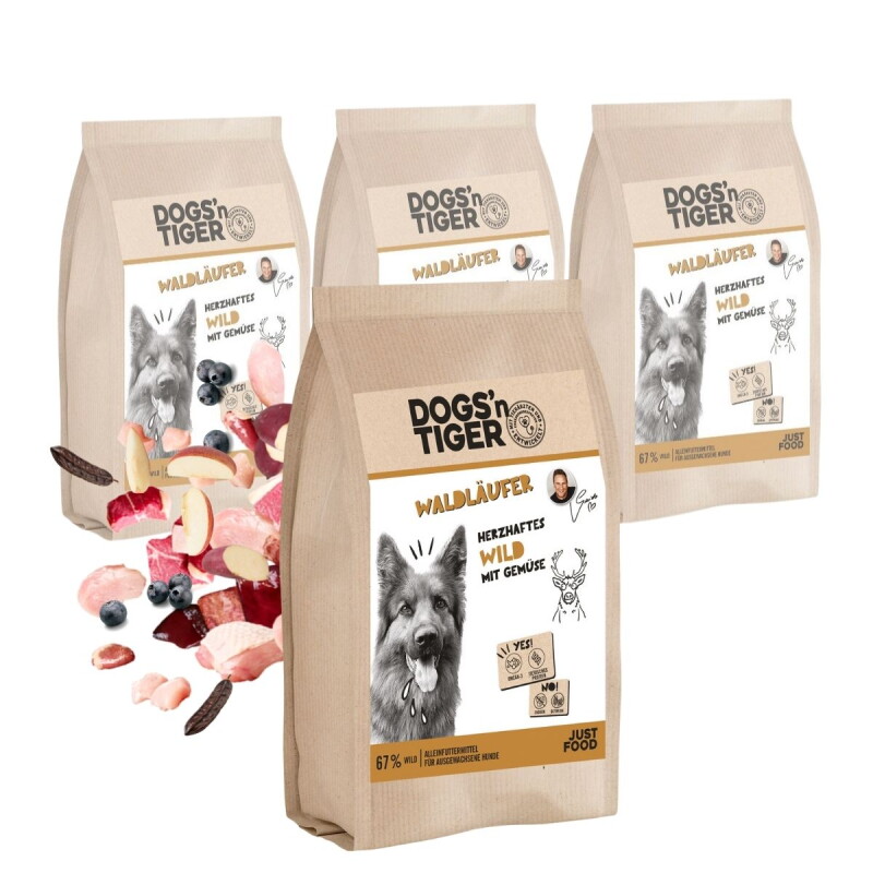 Dogs'n Tiger Adult Waldläufer Wild & Gemüse 4x2 kg