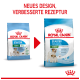Royal Canin Haustierfutterverpackung, die ein neues Design und ein verbessertes Rezept für "Starter Mother & Babydog" für Mini-Hunde, 10 kg, zeigt.