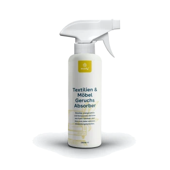 Ecofy Textilien & Möbel Geruchsabsorber Sprayflasche, 250ml, entwickelt um unangenehme Gerüche aus Textilien und Möbeln zu beseitigen.