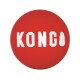 Red KONG dog toy with white lettering spelling "KONG" prominently displayed on the surface.
