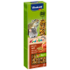 Vitakraft Kräcker pet treat box featuring two millet and apple sticks, with a gerbil and a mouse on the front, highlighting vitamins and minerals.
