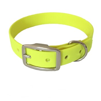 21-30cm HU Biothane Halsband neon gelb 24 cm, 33 cm