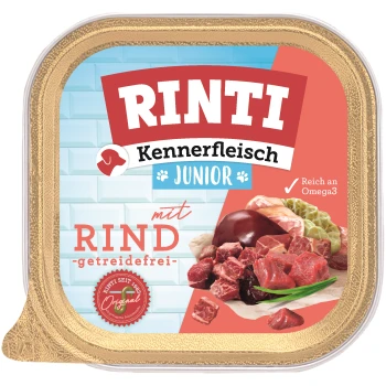 Kennerfleisch Nassfutter Hund, Junior, Schale 9x300 g Rind