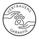 Rundes Logo mit zwei Händen, die einen Pfotenabdruck halten, mit dem Text "VERTRAUENS GARANTIE" am Rand.