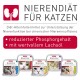 Diätetisches Katzenfutter zur Unterstützung der Nieren, mit reduziertem Phosphor und wertvollem Lachsöl, mit Produktverpackung von Beaphar.