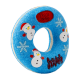 Blaues KONG AirDog Squeaker Hundespielzeug mit Schneemann- und Schneeflocken-Designs, roter "KONG AirDog" und "Squeaker" Schriftzug.