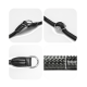 Schwarze geflochtene Hundeleine mit Ledergriff, mit einem Metall-D-Ring und einer Dicke von 0,8 cm.