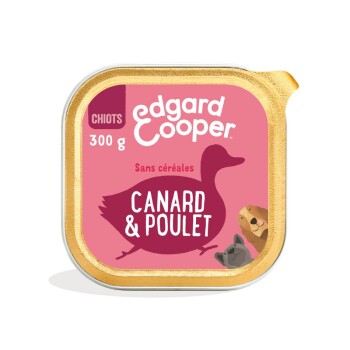 Meilleurs prix pour Edgard & Cooper Barquette Fabuleux Canard & Poulet Chien Junior 18x300 g