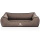 Orthopädisches Hundebett Amelie aus Velours mit Handwebcharakter braun XXXL