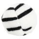 Balle jouet pour chat duveteuse rayée blanche et noire d'une boutique en ligne pour animaux.