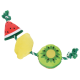 Buntes Hundeseilspielzeug mit Plüsch-Wassermelonen-, Zitronen- und Kiwifruchtformen.