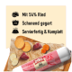 DIBO FreshRoll Rind Haustierfutter mit 54% Rind, schonend gekocht, servierfertig, gezeigt mit Süßkartoffel-, Karotten- und Pastinakenstücken.