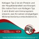 Infografik über natives Typ-2-Kollagen, die seine Rolle als Schlüsselprotein im Knorpel und seine Erkennung durch das Immunsystem hervorhebt.