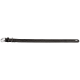 Ein schwarzes Leder-Haustierhalsband mit einer silbernen Schnalle und mehreren Einstelllöchern zur Größenanpassung.