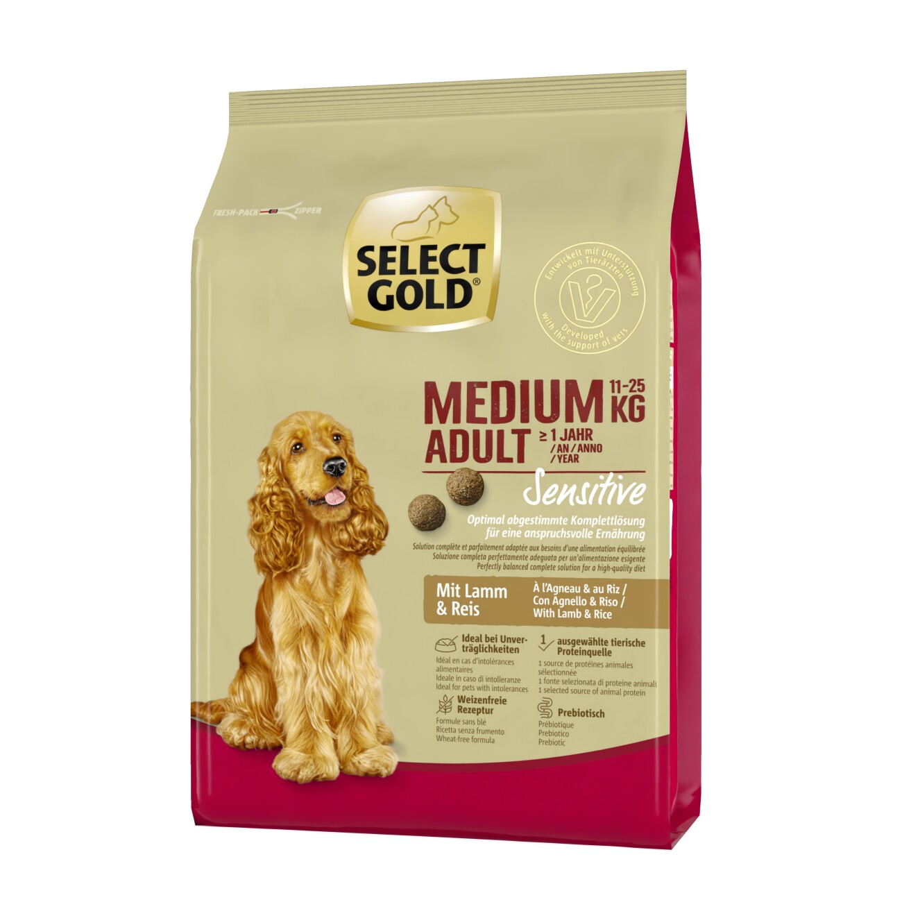 SELECT GOLD Sensitive Trockenfutter Hund Adult Medium Lamm und Reis 1 kg |  FRESSNAPF
