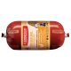 Rote Futterrolle mit Aufdruck FLEISCHESLUST; 'Feines Geflügel / Tender Poultry' mit Süßkartoffeln, Blaubeeren & Kamille.
