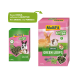 Twee 500g verpakkingen van MultiFit Green Loops snacks voor kleine huisdieren: groen met harten en roze met dierenafbeeldingen, met een nieuw ontwerp.