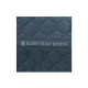 Eine dunkelblaue, gesteppten Reitdecke mit dem gestickten Text 'EQUESTRIAN RIDING' in Silber.