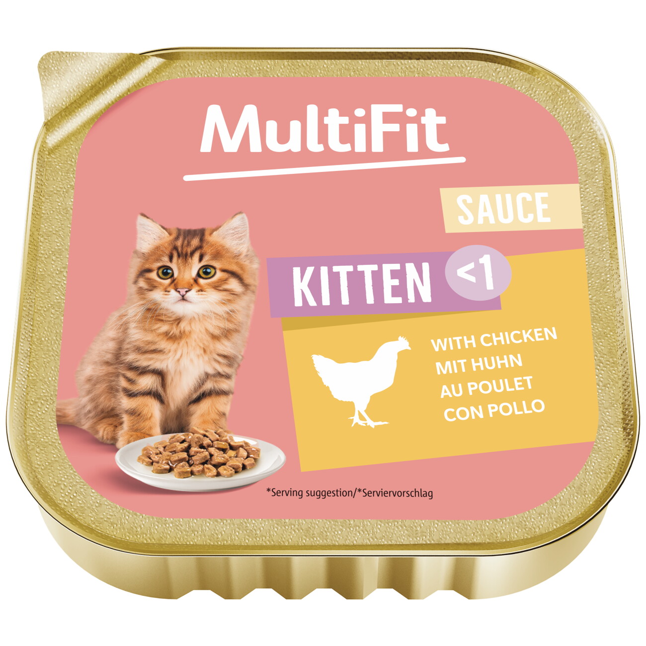 MultiFit Nassfutter Katze Junior, in Sauce, Huhn 16x100 g