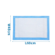 Haustier-Trainingspad, Maße 60 cm x 40 cm, mit einer weißen saugfähigen Oberfläche und einem blauen Rand.
