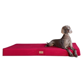 ® FLOKI ORTHO PLUS Orthopädische Hundematte aus Plüsch & High-Tech-Velours dunkelrot 1 m, 13 cm, 80 cm