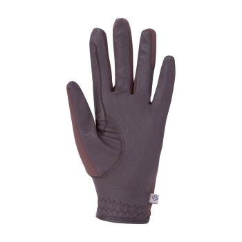 Ein einzelner brauner Haustierpflegehandschuh mit strukturiertem Griff und passgenauer Passform, auf einem weißen Hintergrund präsentiert.