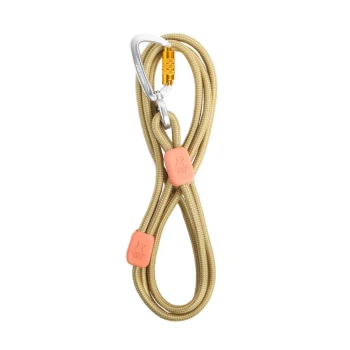 Führleine Rope Thin Eine gelbe und graue Hundeleine mit einem Karabinerclip und zwei orangefarbenen Gummigriffen, entworfen für die Sicherheit und den Komfort von Haustieren.