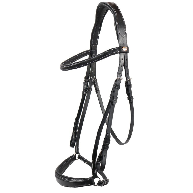 Hans Melzer Horse Equipment Hans Melzer Trense Rüspel schwarz/silber hannoversches Reithalfter Pony