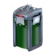 Ein grüner und grauer Aquarienfilter mit einem oberen Griff und einem Bedienfeld, entworfen für eine effiziente Wasserfiltration in Fischbecken.