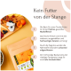 Bild eines Haustierfutterpakets mit frischen Zutaten wie Obst und Gemüse. Der Text hebt hochwertiges Fleisch und sorgfältige Zubereitung hervor.