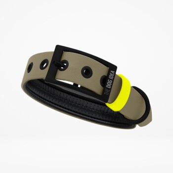 Biothane Halsband Beige neon gelb XS