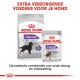 Royal Canin hondenvoer verpakking voor 'Gesteriliseerd' droogvoer voor grote honden en natvoer, ter bevordering van een ideaal gewicht.