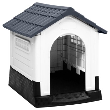 Hundehütte aus Polypropylen grau 57 cm, 68 cm, 66 cm