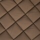 Brauner, gestepptes Haustierbettstoff mit einem Rautenmuster, das eine weiche und bequeme Textur zeigt.