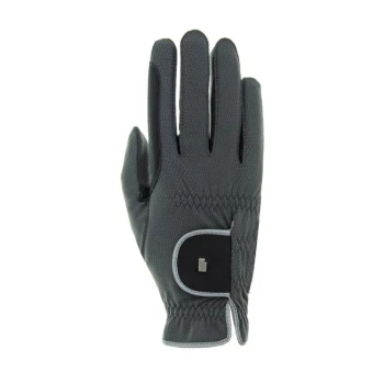 Ein einzelner schwarzer Pflegehandschuh für Haustiere mit einer strukturierten Oberfläche und einer kleinen Tasche am Handgelenk, vor einem weißen Hintergrund präsentiert.