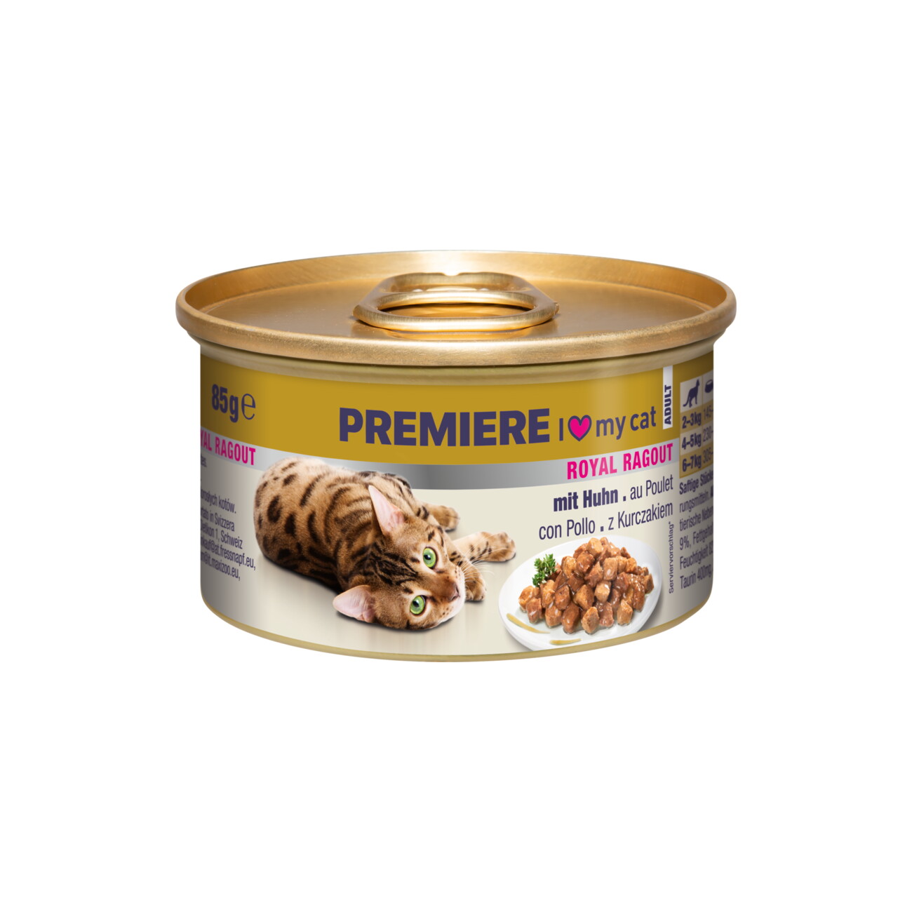 PREMIERE Royal Ragout Nassfutter Katze Adult Huhn 18x85 g