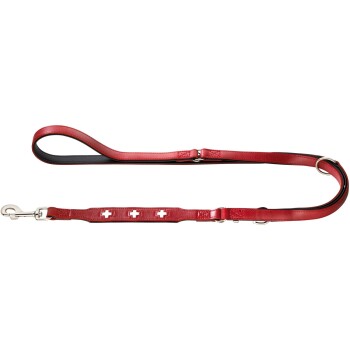 Verstellbare Führleine Swiss rot/ schwarz M-L