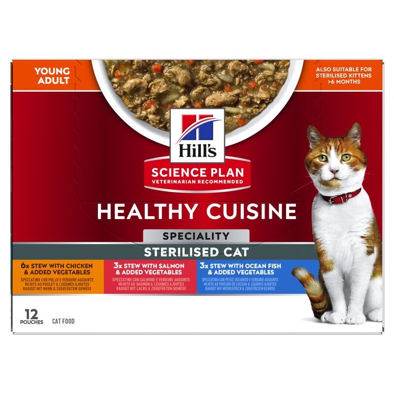 Hill's Science Plan Healthy Cuisine Sterilised Cat Ragout Multipack 24x80 g