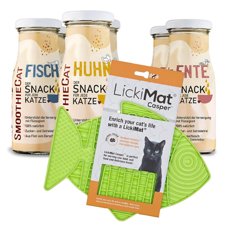 SmoothieCat Mix 6x 150 ml + Lickimat Grün